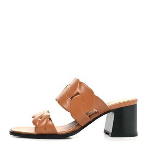 HERMES Nappa Gaby 60 Sandal 40 Naturel 